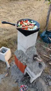 Pictured is a rocket stove from concrete and hempcrete.  This demonstrates one advantage of hempcrete - it’s fire resistance.