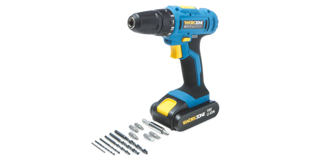 Pictured is an 18v Cordless drill from ALDI