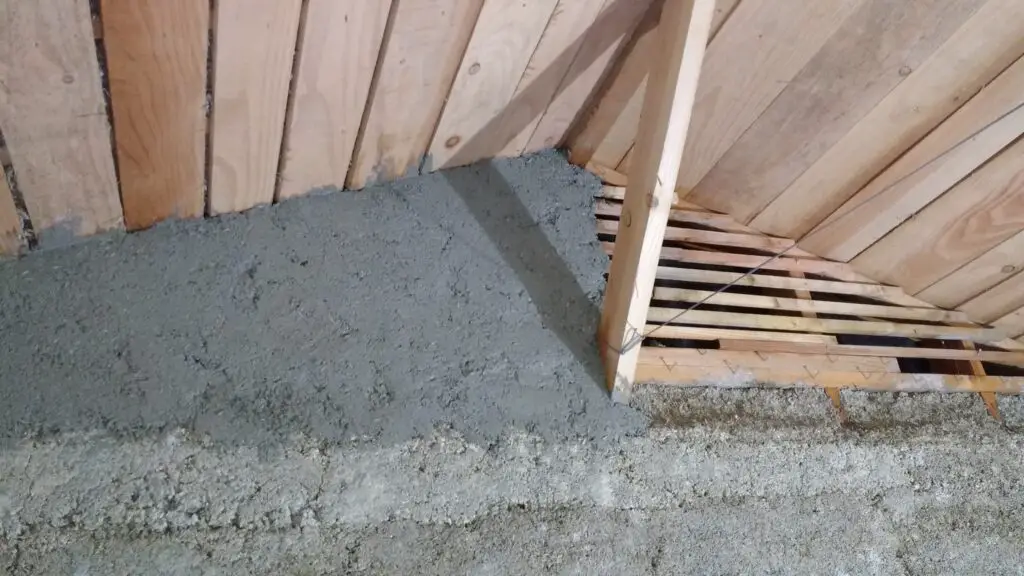 Pictured is a small area of lath and hempcrete plaster